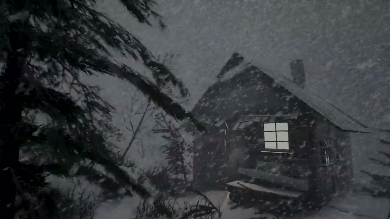 BRUTAL SUPER EPIC SNOW STORM in Alaska 2025 years for sleeping. Cozy snow storm sounds for sleeping