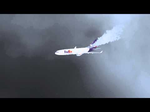 Cinema 4D - clouds, storm, smoke, fire and explosion with airplane