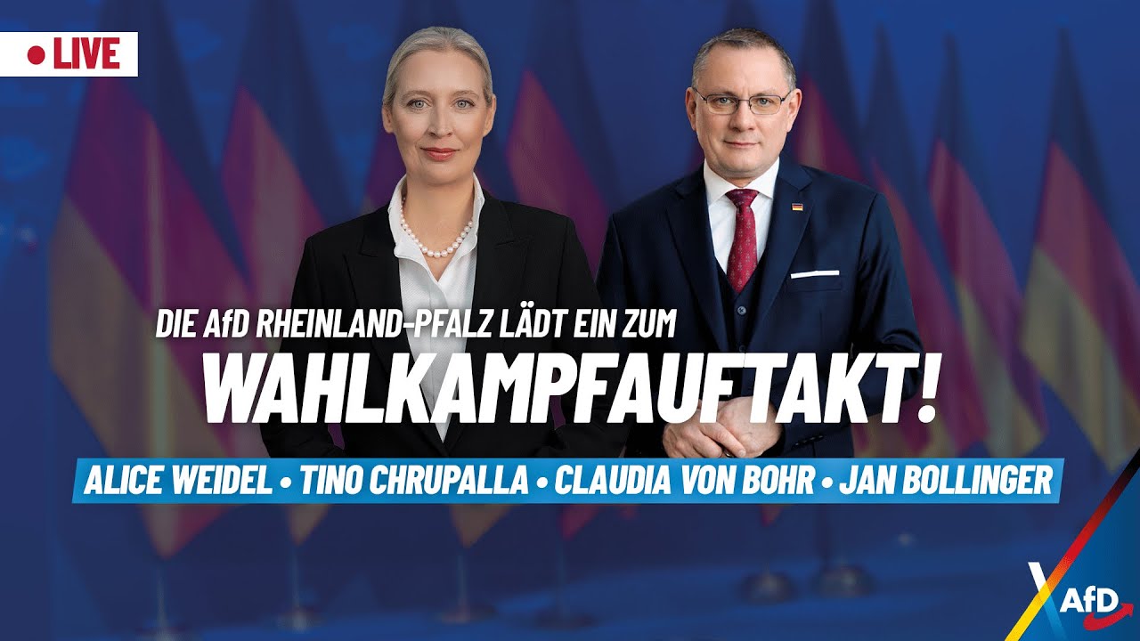 Live: Wahlkampferöffnung der AfD Rheinland-Pfalz mit Alice Weidel & Tino Chrupalla!