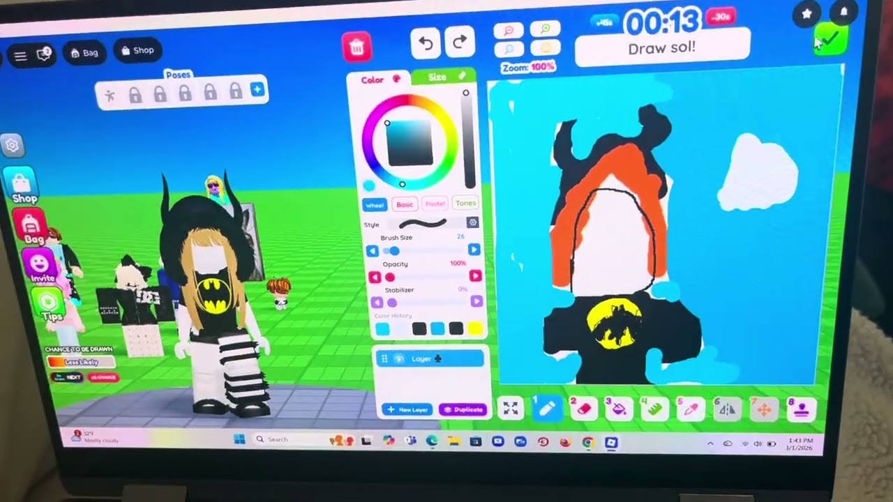 Drawing people on Roblox!