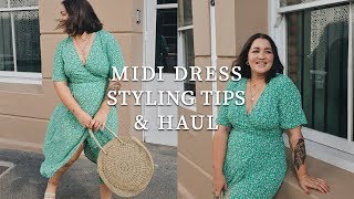 MIDSIZE MIDI DRESS HAUL & STYLING TIPS   |    AVERAGE GIRL SIZE - SIZE 14