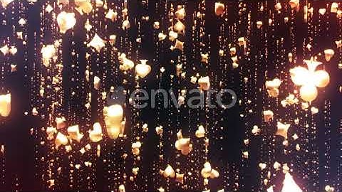 Golden Playing Cards Icons Loop Background