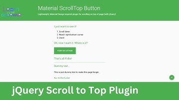 04. jQuery Plugin Tutorial | Material Scroll Top | Learn with Gsarwar