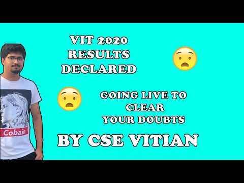 VIT 2020 RESULTS DECLARED | HOW TO GET YOUR LOGIN CREDENTIALS | GOING LIVE TO CLEAR YOUR DOUBTS