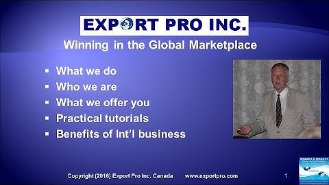 Export Pro Inc. Winning in the Global Marketplace