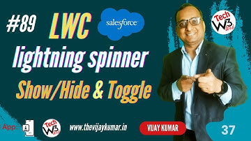 89 - Create custom lightning spinner Show/Hide & Toggle on click button in LWC | #lwc #lwctutorial