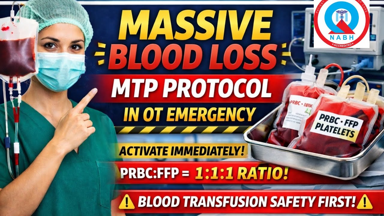 Massive Blood Loss in Operation Theatre |MTP Protocol Step by Step | PRBC FFP Platelets Ratio+Safety