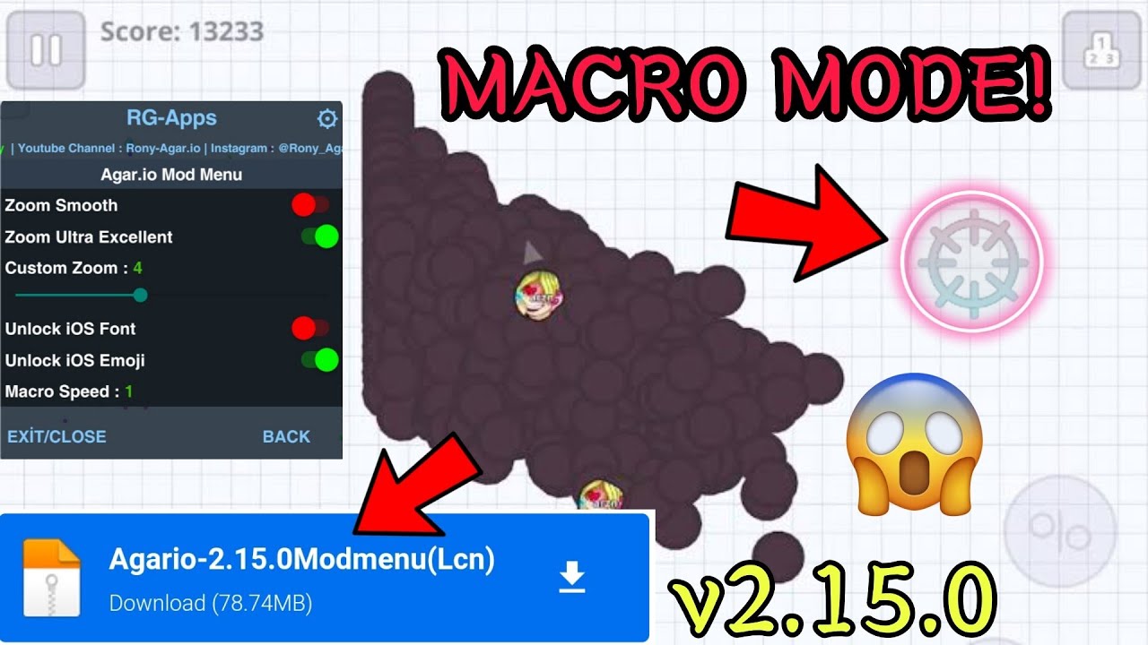 Agar.io all Hacks Mod Menu 2.14.3 Apk, Agario Mod Menu Agario Macro & Zoom  Hack (Agario Mobile) 