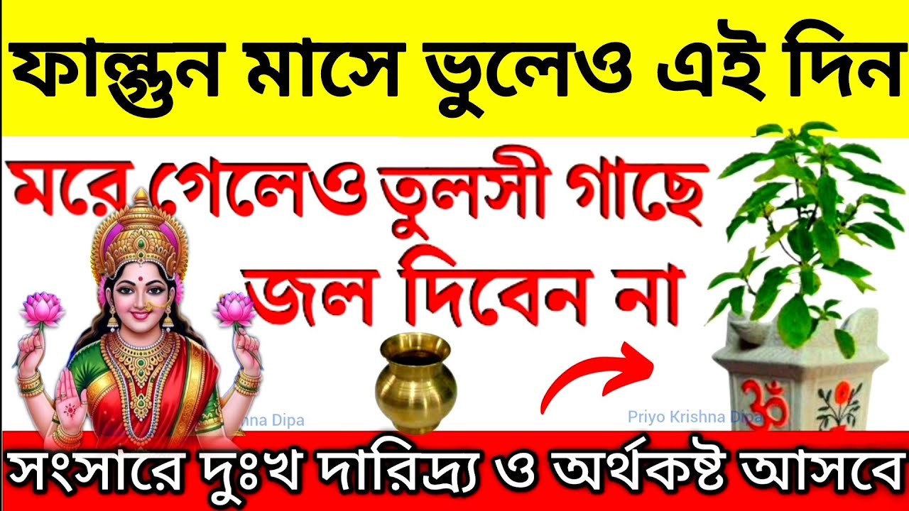 ফাল্গুন মাসে মরে গেলেও এই দিন তুলসী গাছে জল দেবেন না || তুলসী গাছে জল দেওয়ার নিয়ম |  Tulsi Puja 2026