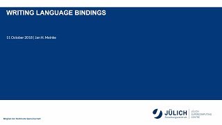 20181011 1100 Python, Writing Language Bindings - Meinke, Zimmermann