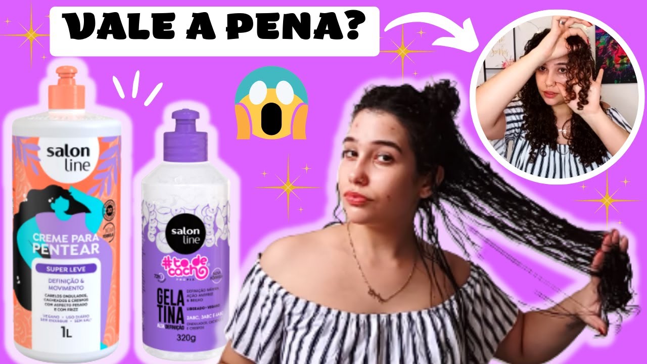 TESTANDO O CREME DE PENTEAR SUPER LEVE E GELATINA SALON LINE | VALE A PENA? 🔥 Julia Ruffo
