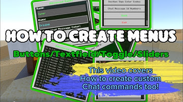 How to create custom menus and custom commands for minecraft bedrock