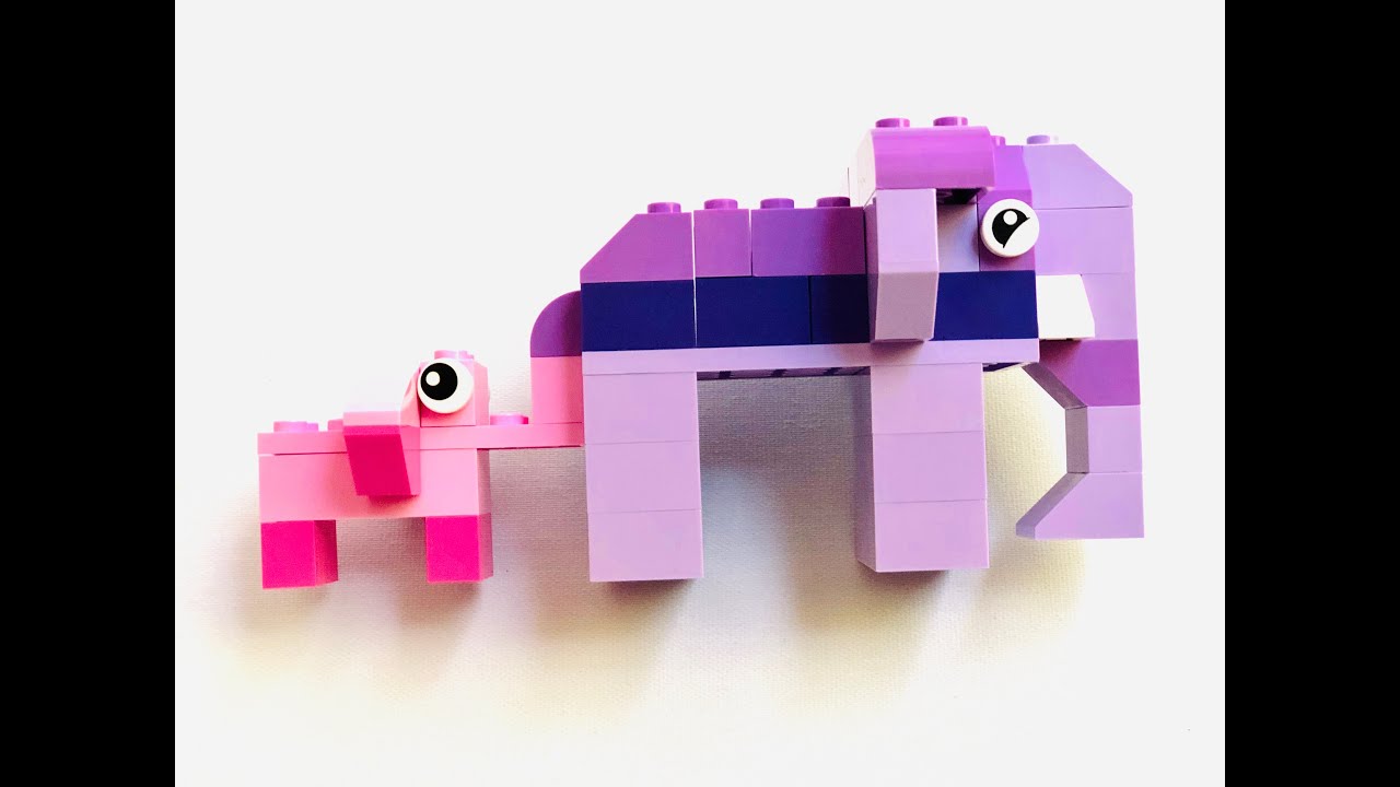 2 Lego Elephant Building Instructions For Kids Lego Classic Diy Youtube Lego For Kids Lego Projects Lego
