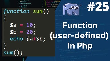 Function in php | php tutorial for beginners full - 25 | php tutorial | php full course #php