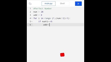 How To Check Perfect Number  Using Python Coding. #Short