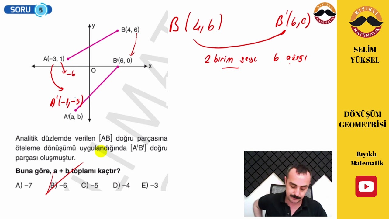 Dönüşümler Geometrisi 1 ÖTELEME DÖNÜŞÜMÜ(Yeni Tarzda Anlatım ve Yeni Nesil Sorular PDF Ekli)