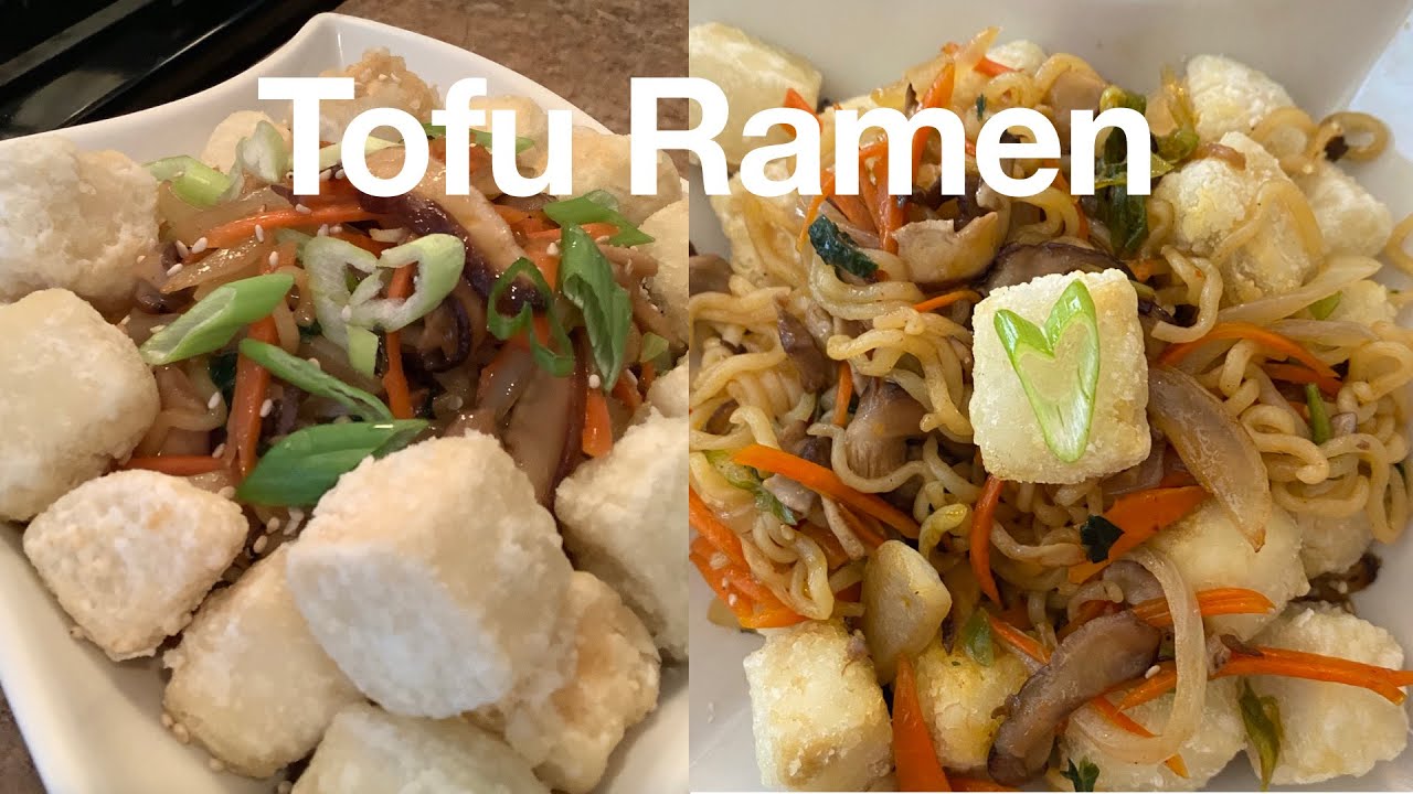 Miss Parsley’s Tofu ramen stir fry with mushrooms and vegetables (Vegan