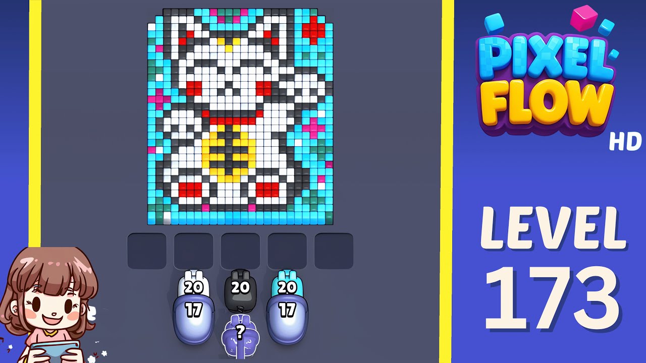 Pixel Flow Level 173 Solution Walkthrough