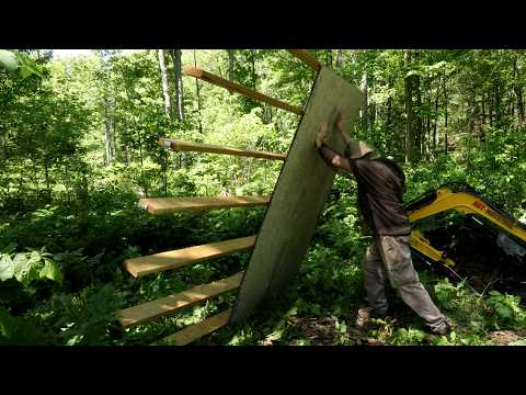 Placing the Outhouse Floor
