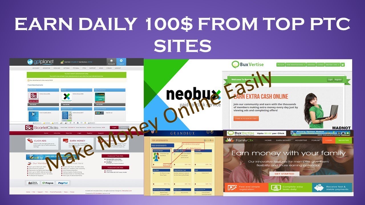 The Best Top Paying 100% Trusted PTC Sites 2017 | Earn 5-100$ Daily Easily