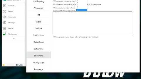 Telephony Settings | Mitel MiVoice Connect Client