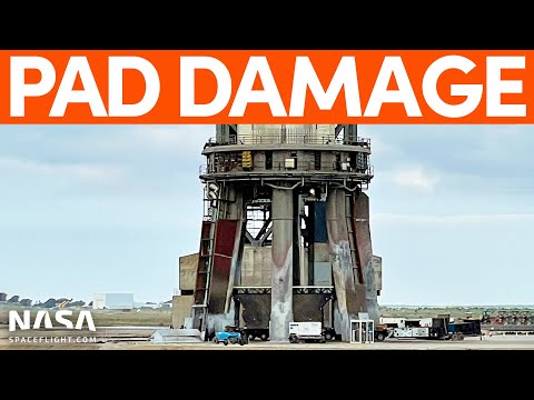 Pad Damage Inspected after Booster 7 Static Fire | SpaceX Boca Chica