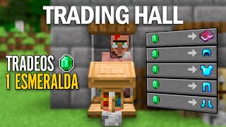 Conseguir Intercambios por UNA ESMERALDA! - Trading Hall Minecraft 1.20 Tutorial