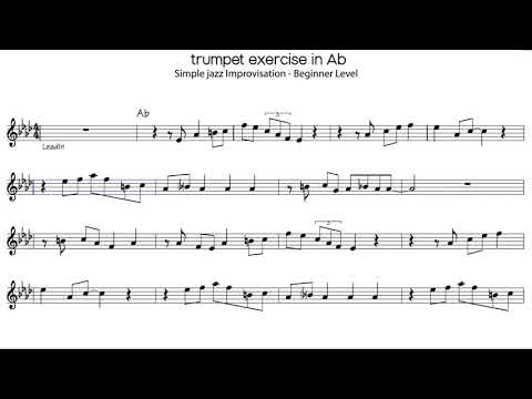 Key Of Ab Major Trumpet Simple Jazz Exercise Of Improvisation Beginner Level Instrumental
