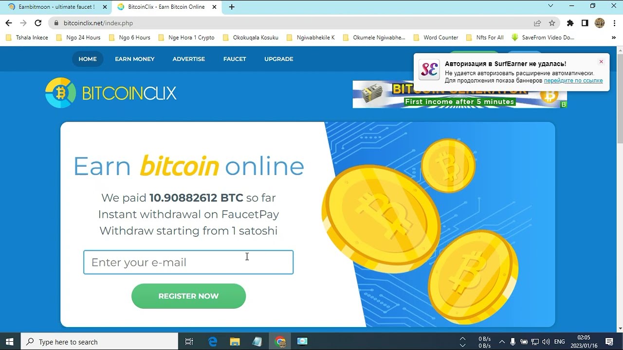 Free Paid To Click Ads And Bitcoin Faucet At Bitcoinclix