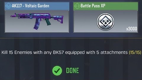 Call Of Duty Mobile Kill 15 Enemies with any BK57 equipped with 5 attachments Task Complete