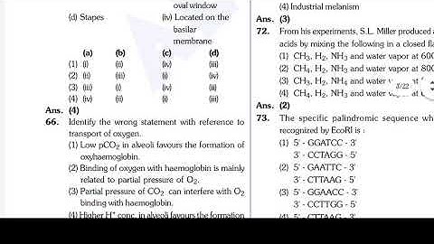 Neet Questions Paper 2020 With solution/Booklet type H3