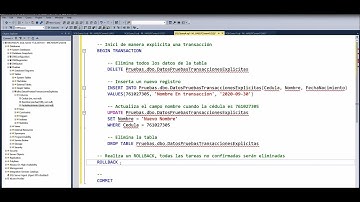 Uso básico de BEGIN TRAN, COMMIT, ROLLBACK en SQL Server