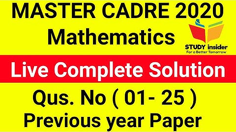 Previous Year Paper / Maths / Live Solution / 6060 / Sunday