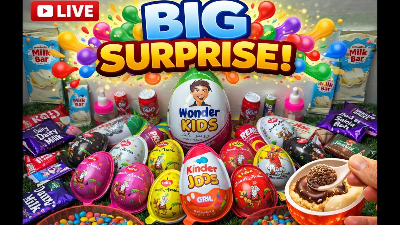 Kinder Joy Unboxing ASMR LIVE VIDEO 🤡🤡🤡Satisfying 🍭🍭 