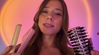 ASMR hairplay :) clipping, braiding & styling (really tingly)