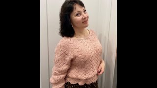 Ажурная кофта спицами  ALIZE ANGORA GOLD SIMLI  АЛИЗЕ АНГОРА ГОЛД СИМЛИ