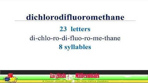 DICHLORODIFLUOROMETHANNE | THE 9th  LONGEST ENGLISH WORD | SHORT VIDEO