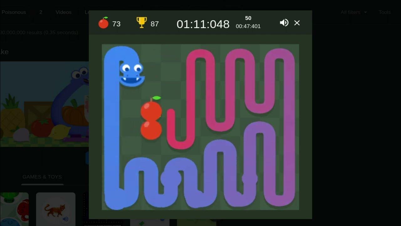 1 SECOND AWAY FROM WORLD RECORD? Google Snake Game 