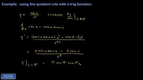 Derivative with a trig function and quotient rule, sec(x)/ x^2.