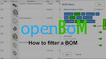 openBoM: How to filter a BOM tutorial