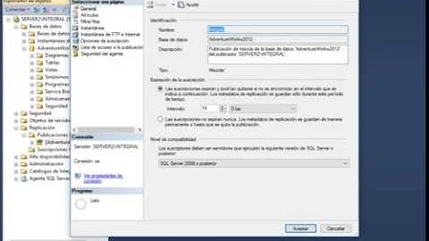 Como crear un publicador de una base de datos con Microsoft SQL Server