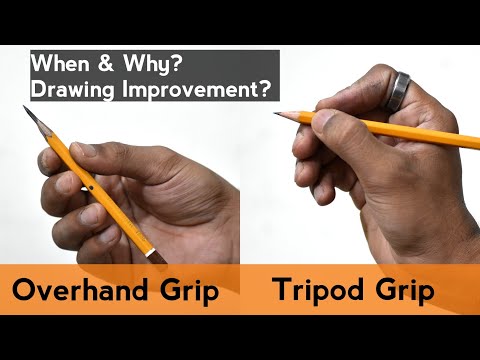 Right Way to Hold Pencil While Drawing   Important Exercise for Overhand GRIP