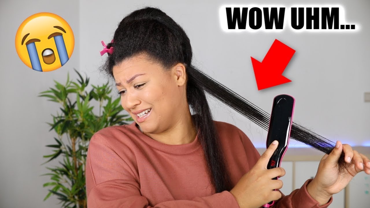 I Tried The CHEAPEST Hair Straightening Brush On Amazon... YouTube