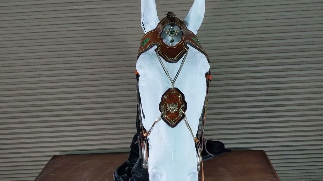 Fox archer demo video Horse Bridle custom. Fantasy horses bridle