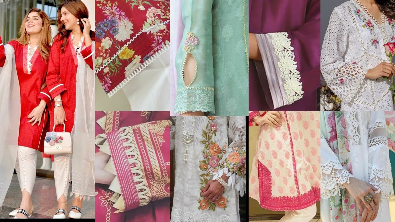 New Very Beautiful and Created Sleeves neck and ghair Chaak Designs For Eid Special Dress