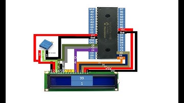 Running multiple counters on 16x2 LM016 LCD using PIC16F877A MCU.