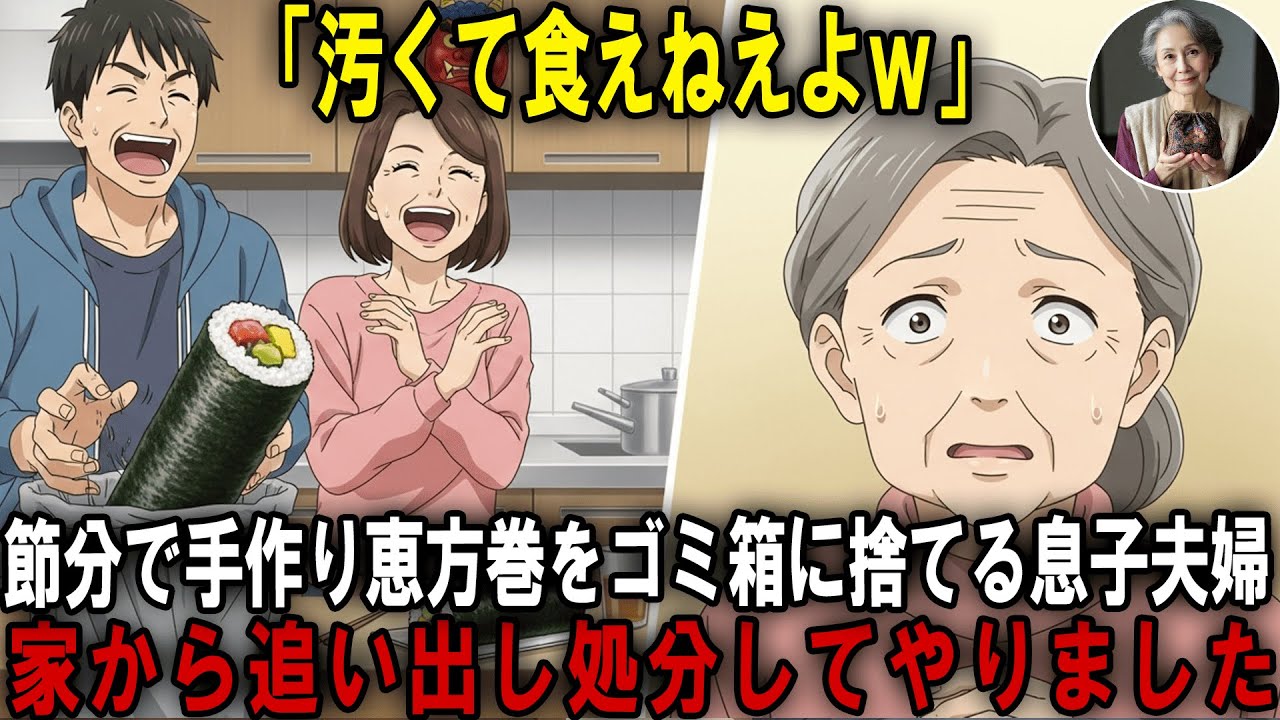 「ねえ、あの恵方巻、全部捨てちゃっていい？」2日かけた7本をゴミ袋に捨てた息子夫婦へ“本物の節分返し”。我慢の限界だったので家族ごと斬り捨てました
