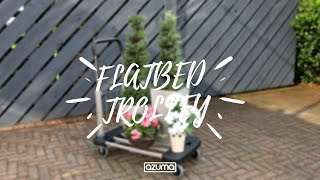 Azuma 4 Wheel Extending Flatbed Trolley Cart for Gardening & Workplace