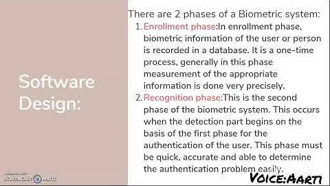 Case Study:Design of Biometric Authentication Software