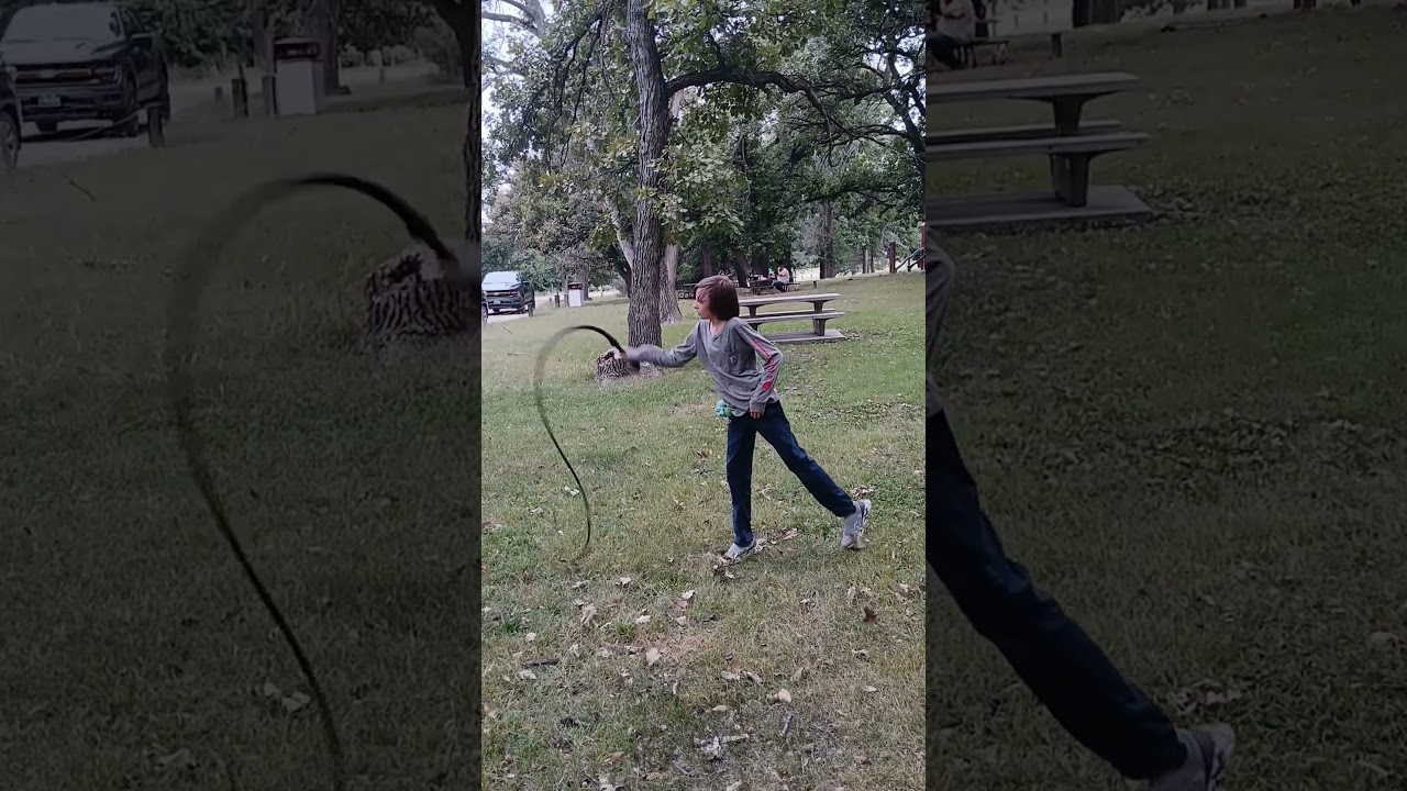 Ryot Heath First Time With A Bullwhip (He practiced hard all day learning to crack it and aim it 🥰)